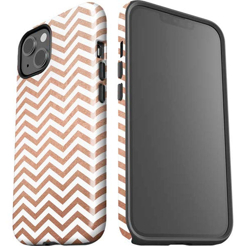 Rose Gold Chevron iPhone 15 Impact Case